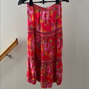 RACHEL Rachel Roy Red Floral A-Line Skirt - Size Small